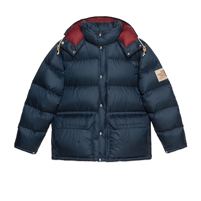 The North Face x Gucci down jacket in blue GUCCI