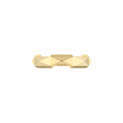 Gucci Link to Love studded ring in 18k yellow gold | GUCCI® US