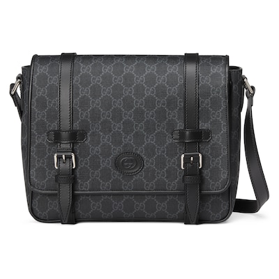 GUCCI Small Messenger Bag Black GG Canvas