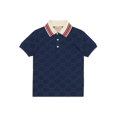 SA Children s GG cotton polo in dark blue