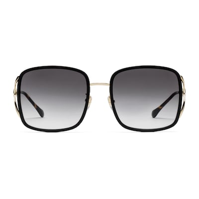 【関税込み】Gucci ブラック スクエアサングラス スクエアフレーム サングラスブラック アセテート | GUCCI公式