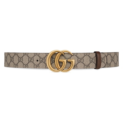 Brown Gucci GG Supreme Reversible GG Marmont Belt – Designer Revival