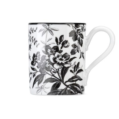 Herbarium mug in black and white porcelain | GUCCI® US