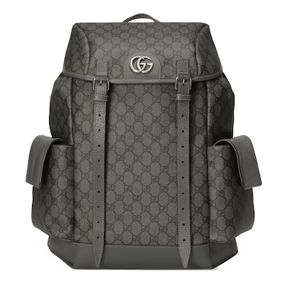 Sac a dos Ophidia taille moyenne en toile Supreme gris et noir GUCCI FR