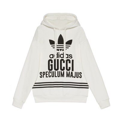 adidas x Gucci コットン フード付き スウェットシャツホワイト