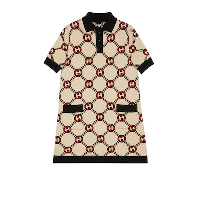 Vestido tipo polo reversible con GG en multicolor GUCCI ES