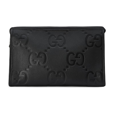 Pouch mit Jumbo GG in schwarzes Leder GUCCI BE