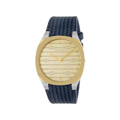 GUCCI 25H〕ウォッチ（38 mm）ブルー レザー | GUCCI公式