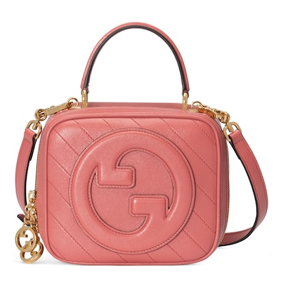 Gucci Blondie top handle bag in pink leather | GUCCI® US