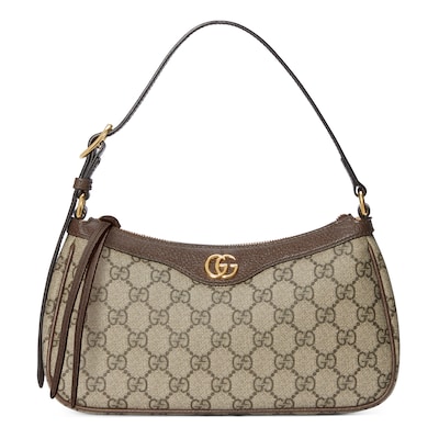 Sac a epaule Ophidia petite taille en toile Supreme beige et ebene GUCCI CH