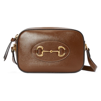Gucci small Horsebit 1955 shoulder bag women Leather Linen Flax One Size Brown