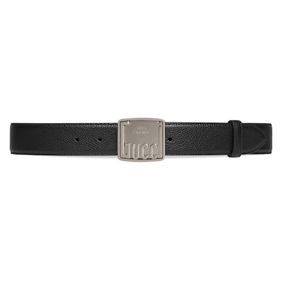 【レシート•補償書付属】GUCCI the house of artisans Belt with Gucci plaque buckle in black leather | GUCCI® SG