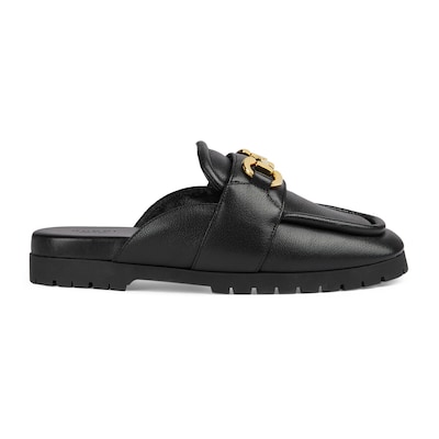 Women s mule with Horsebit in black leather GUCCI RO