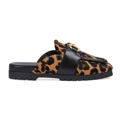 Zapatos estilo mule con Horsebit para mujer intejido con efecto de