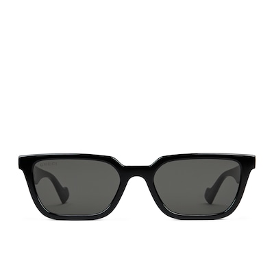Rectangular-frame sunglases in black injection | GUCCI® US