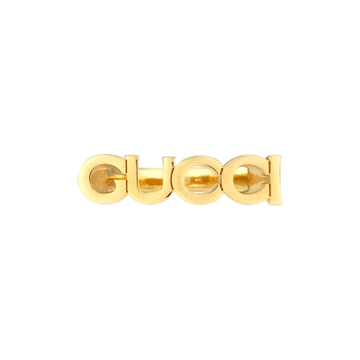 GUCCI” ロゴ リング ゴールドトーン | GUCCI公式