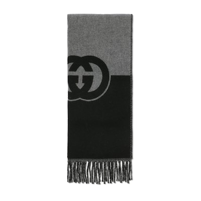 GUCCI GG cashmere scarf with lurex effect ロゴ モノグラム GG cashmere shawl in Beige Cashmere Wool | GUCCI® SI