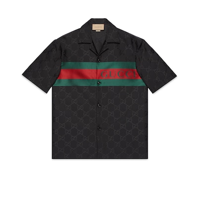 GG nylon jacquard shirt in black | GUCCI® US