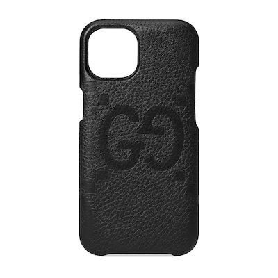 ジャンボ GG iPhone 15 ケースブラック レザー | GUCCI® JP