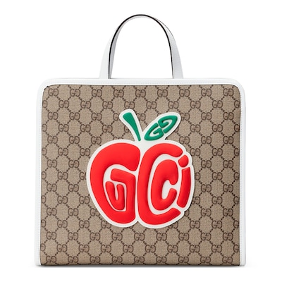 GUCCI Kids GG Tote Bag With Patch Beige GG Canvas