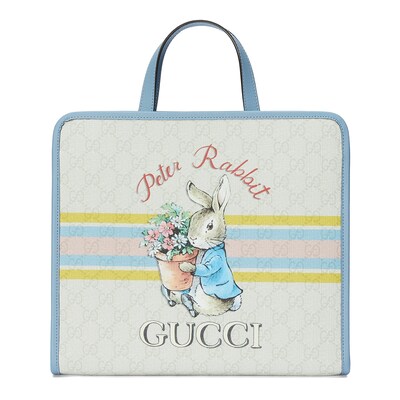 Peter Rabbit™ x Gucci tote bag in off white GG Supreme | GUCCI® US