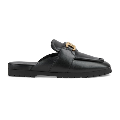 Zapatos estilo mule con Horsebit para hombre inpiel negra GUCCI MX