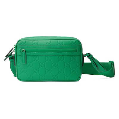 Small crossbody bag in green leather GUCCI GR