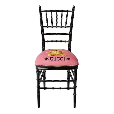 GUCCI 「ルイ王朝様式椅子デザイン 」陶器皿直径約21㎝ GUCCI 「ルイ王朝様式椅子デザイン 」陶器皿直径約21㎝