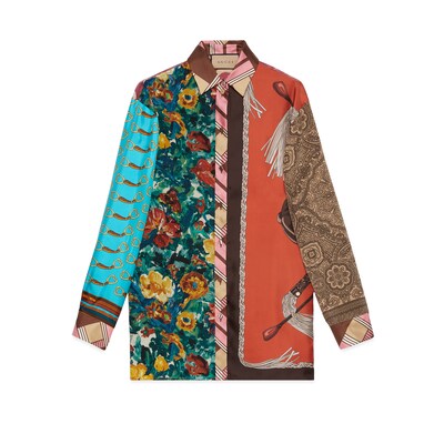Loewe outlet patchwork shirt