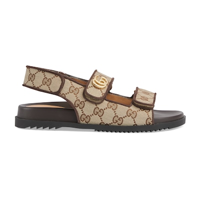 Gucci marmont double g flat leather sandals hotsell