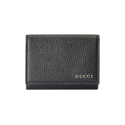 GUCCI ロゴ 三つ折りウォレットブラック レザー | GUCCI® JP