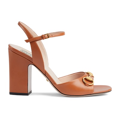 Women s Horsebit sandal in brown leather GUCCI UK