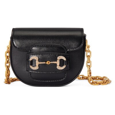 Gucci Horsebit 1955 rounded belt bag in black leather GUCCI NL