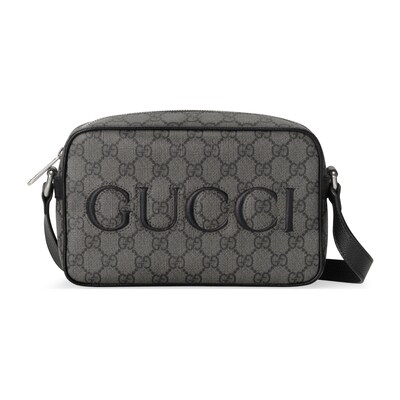 GUCCI ミニ ショルダーバッググレー＆ブラック GGスプリーム 