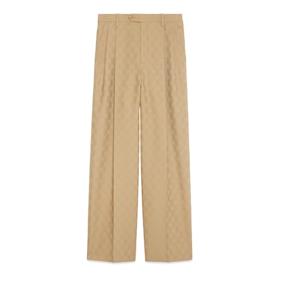GG wool jacquard trousers in camel | GUCCI® GR
