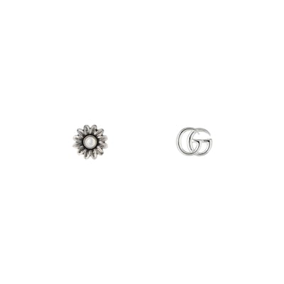 Ohrstecker mit Doppel G und Blume in 925er Sterlingsilber | GUCCI® DE