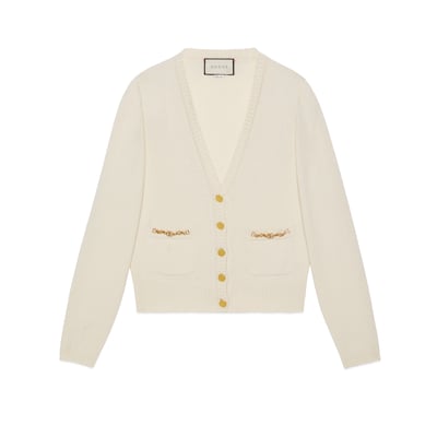 Cashmere cardigan in ivory GUCCI US