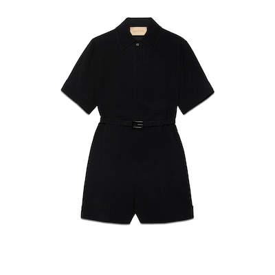 Viscose cr pe cady short jumpsuit in black GUCCI TR
