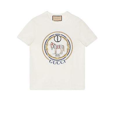 GUCCI/グッチ ジャージー 半袖Tシャツ ホワイト GUCCI】グッチ『アディダス ロゴ トレフォイル 半袖Tシャツ