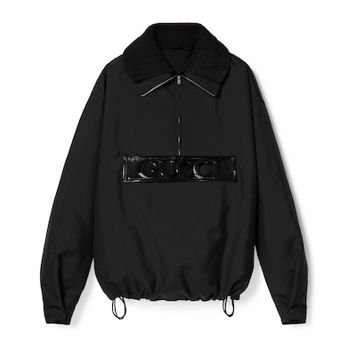 注目の新作♪【GUCCI】コットンギャバジン 七分袖ジャケット コットン＆GGキャンバス ジャケット ブラック | GUCCI公式