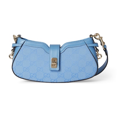 Gucci Moon Side mini shoulder bag in light blue GG canvas GUCCI US