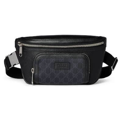 Small GG belt bag with tag in black leather GUCCI Canada