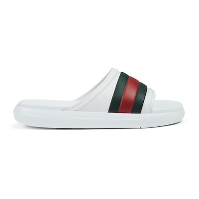 White Gucci Web Slide Sandals GUCCI Canada