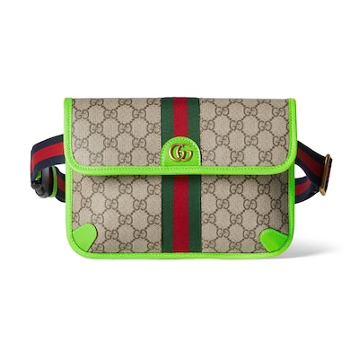 Sac ceinture Ophidia petite taille en toile GG Supreme beige et ebene GUCCI BE