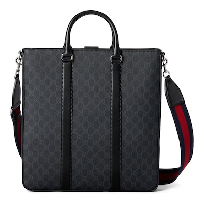 GG Black large tote bag in black GG Supreme canvas | GUCCI® TH