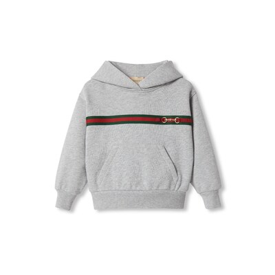 チルドレンズ〕ウェブ付き コットン スウェットシャツグレー | GUCCI公式 
