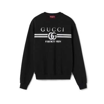 Sweatshirt aus Baumwolljersey mit Print in schwarz GUCCI DE