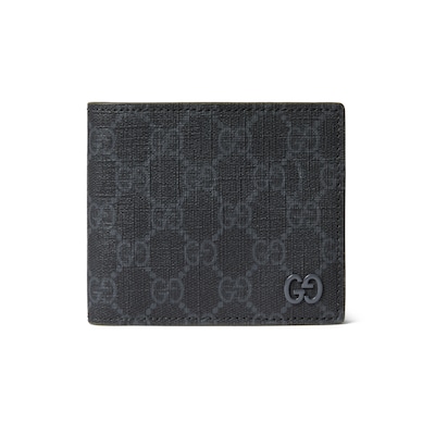 GG Portemonnaie mit grauer Innenseite in schwarzer GG Supreme GUCCI DE