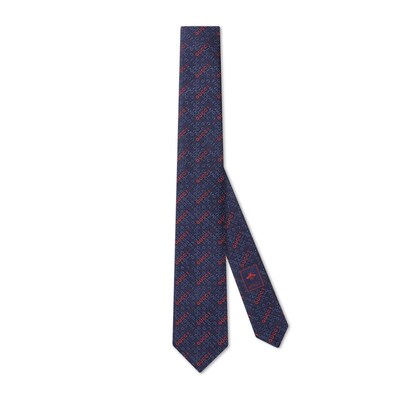 Gucci Silk retailer Blend, Red White & Blue Stripe Tie NWT