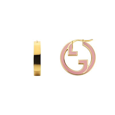 Gucci Blondie hoop earrings in light pink, gold-toned metal